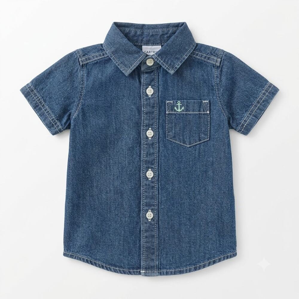 Carter's Short-Sleeve Denim Button-Down Shirt